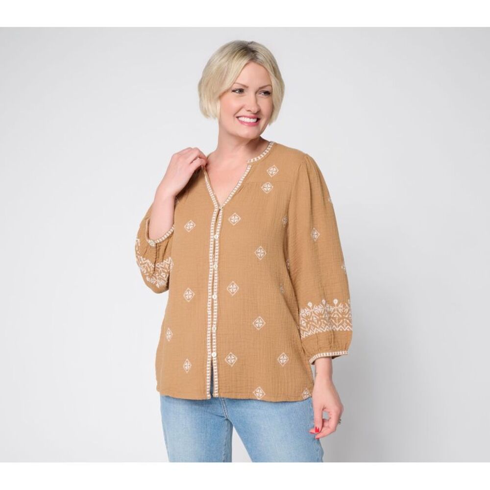 Ree by The Pioneer Woman Women's Top Sz M Make Your Selection: Pier Brown